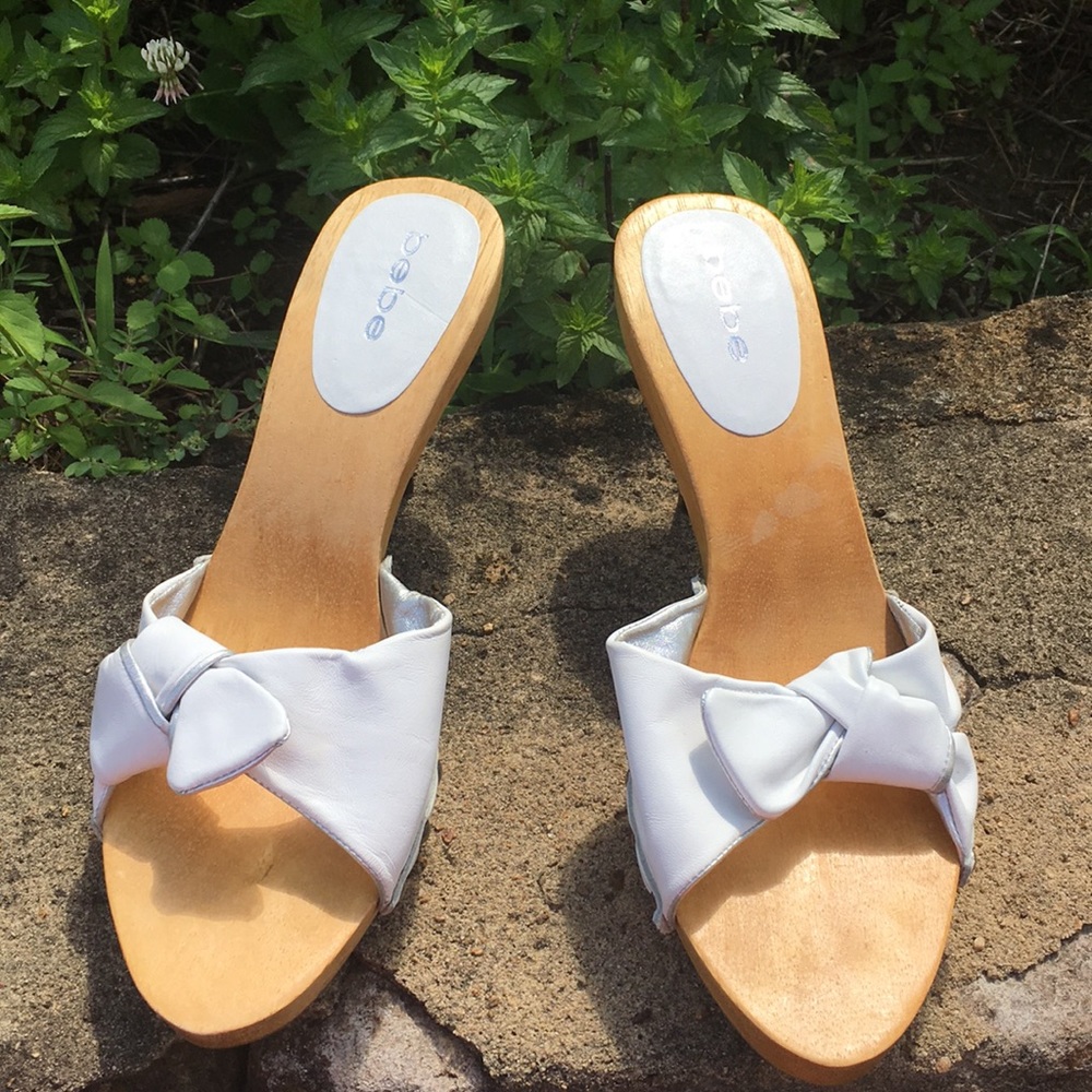 White Bebe Sandals